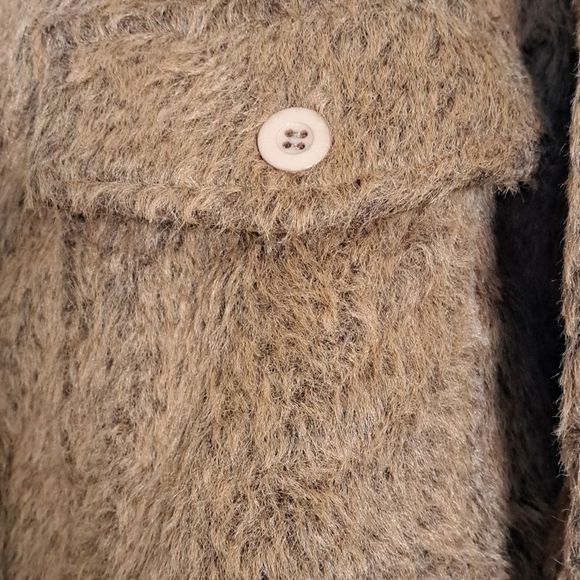 Cotton Emporium Fuzzy Front Pockets Shirt Jacket Shacket - Picture 7 of 10